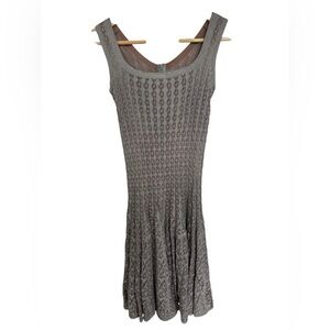 Alaia greyish gunmetal knit fabric flared dress Size 00
